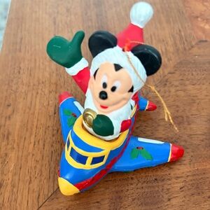 Vtg.Disney's Christmas Avenue For Kurt S. Adler Mickey in Blue Airplane Ornament